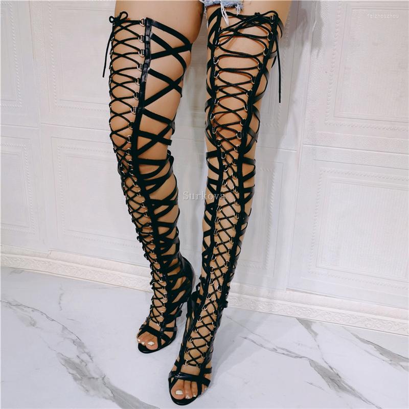 Sandals Sexy Gladiator Thigh High Over The Knee Long Cross-Tied Cutouts Boots Women Summer Lace-Up Straps Thin Heels Dress Shoes, As photo1
Sandals Sexy Gladiator Thigh High Over The Knee Long Cross-Tied Cutouts Boots Women Summer Lace-Up Straps Thin Heels Dress Shoes, As photo1