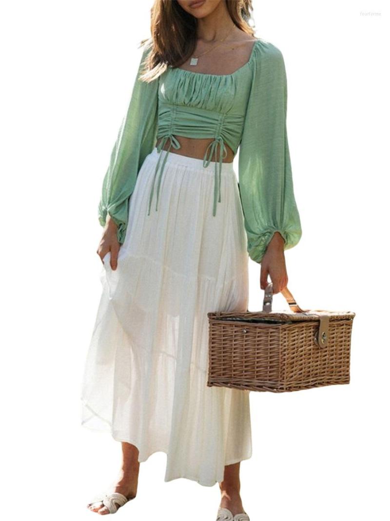 Women' T Shirts Women Puff Long Sleeve Corset Crop Top Off Shoulder Ruched V Neck Cute Casual Trendy Blouse Tops, Green
Women' T Shirts Women Puff Long Sleeve Corset Crop Top Off Shoulder Ruched V Neck Cute Casual Trendy Blouse Tops, Green