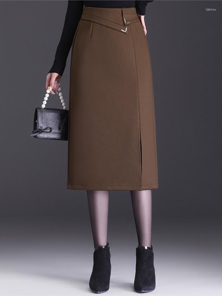 Skirts Women Elegant Soild Side Split Pencil Skirt Autumn Winter Eastic Waist Fashion Wrap Hip Office Lady, Coffee
Skirts Women Elegant Soild Side Split Pencil Skirt Autumn Winter Eastic Waist Fashion Wrap Hip Office Lady, Coffee