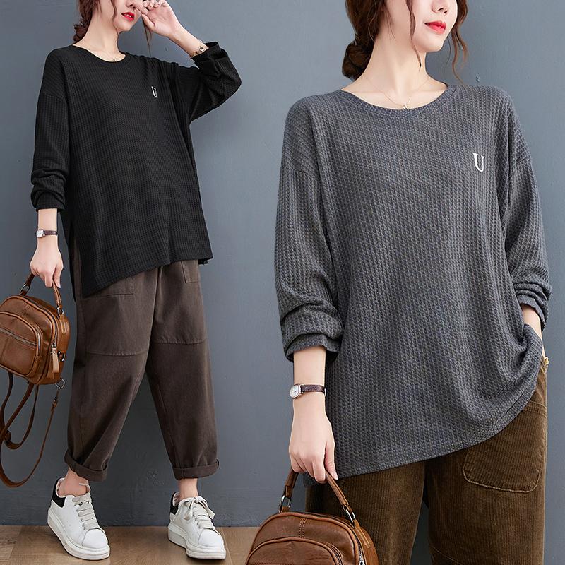 Women's T Shirts T-shirts Women Solid Color Long Sleeve O-neck Spring Autumn Blouse Big Size Loose Casual Tops, Black
Women's T Shirts T-shirts Women Solid Color Long Sleeve O-neck Spring Autumn Blouse Big Size Loose Casual Tops, Black