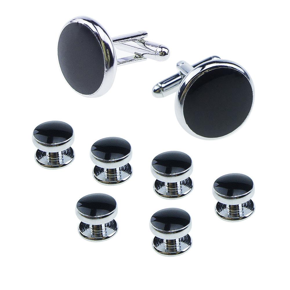 Mens Cufflinks and Studs Set Tie Clasp Cuff Links Shirts Classic Black&Silver Match for Business Wedding Formal Suit Imitation Rhodium & Gold Plated
Mens Cufflinks and Studs Set Tie Clasp Cuff Links Shirts Classic Black&Silver Match for Business Wedding Formal Suit Imitation Rhodium & Gold Plated