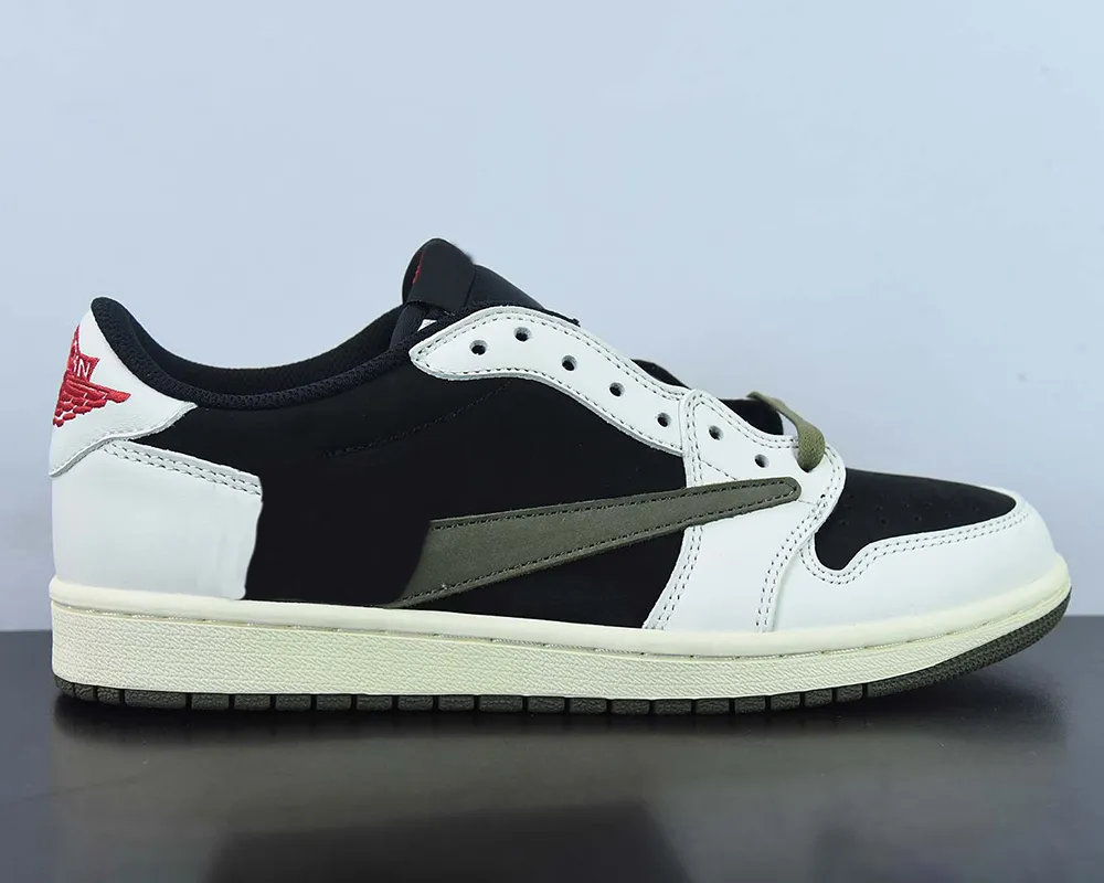 Basketball Shoes Low x Ts 1 Og Olive 1s Black White Green Sneakers Original s