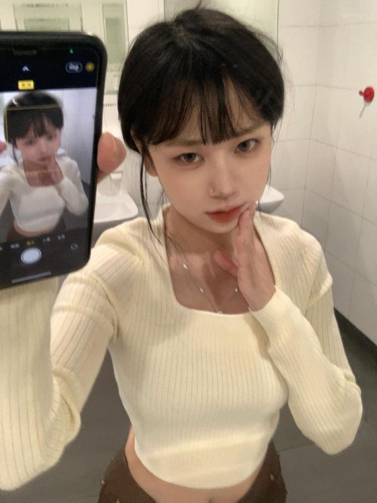 Women' Sweaters 2023 Autumn Winter Knitted Cropped Sweater Women Sexy Square Long Sleeve Slim-fit Pullover Y2k Streetwear All Match Solid, Beige
Women' Sweaters 2023 Autumn Winter Knitted Cropped Sweater Women Sexy Square Long Sleeve Slim-fit Pullover Y2k Streetwear All Match Solid, Beige