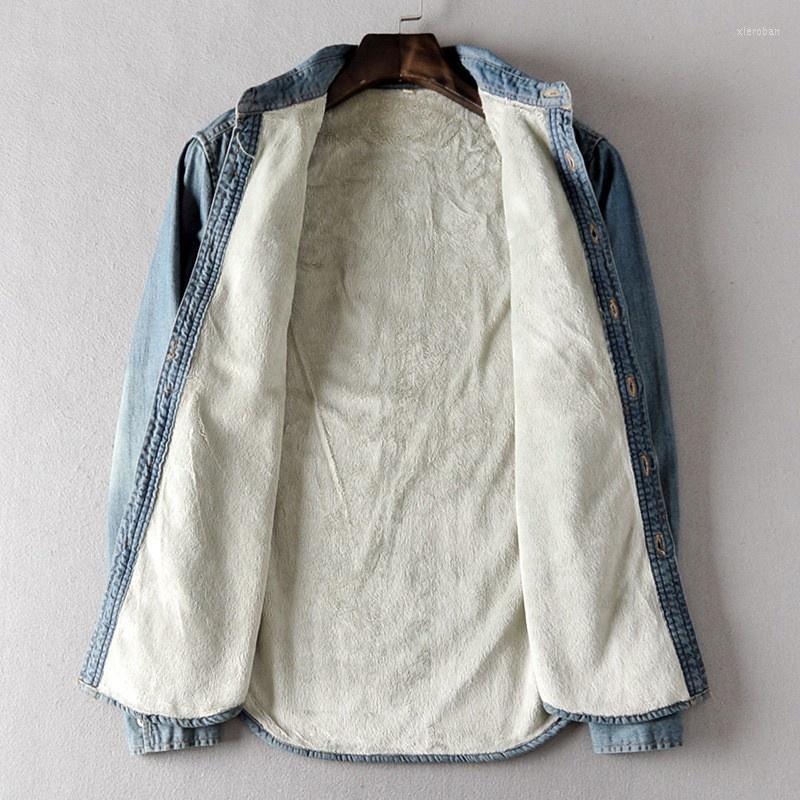 Men's Casual Shirts Autumn Winter Men Warm Fleece Lining Denim Shirt Cargo Tops Man Harajuku Loose Fit Single Breasted Cowboy Jean 3XL, Blue
Men's Casual Shirts Autumn Winter Men Warm Fleece Lining Denim Shirt Cargo Tops Man Harajuku Loose Fit Single Breasted Cowboy Jean 3XL, Blue