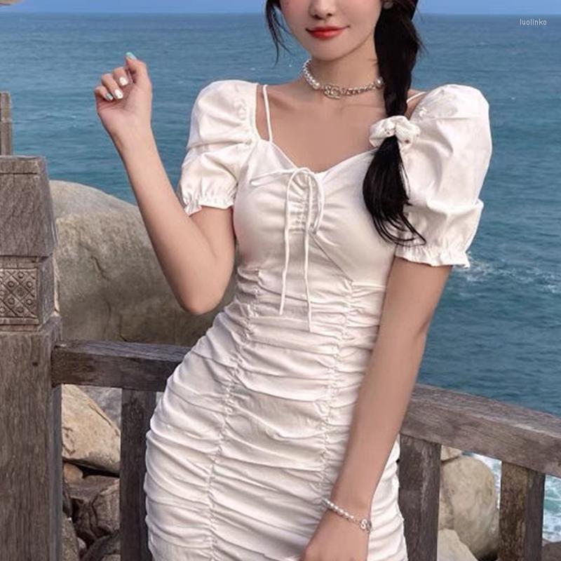 Casual Dresses Summer Temperament Solid Color Puff Sleeve Drawstring Ruched Short Dress For Dating Shopping Ladies Sexy Slim Mini Skirt, Black
Casual Dresses Summer Temperament Solid Color Puff Sleeve Drawstring Ruched Short Dress For Dating Shopping Ladies Sexy Slim Mini Skirt, Black