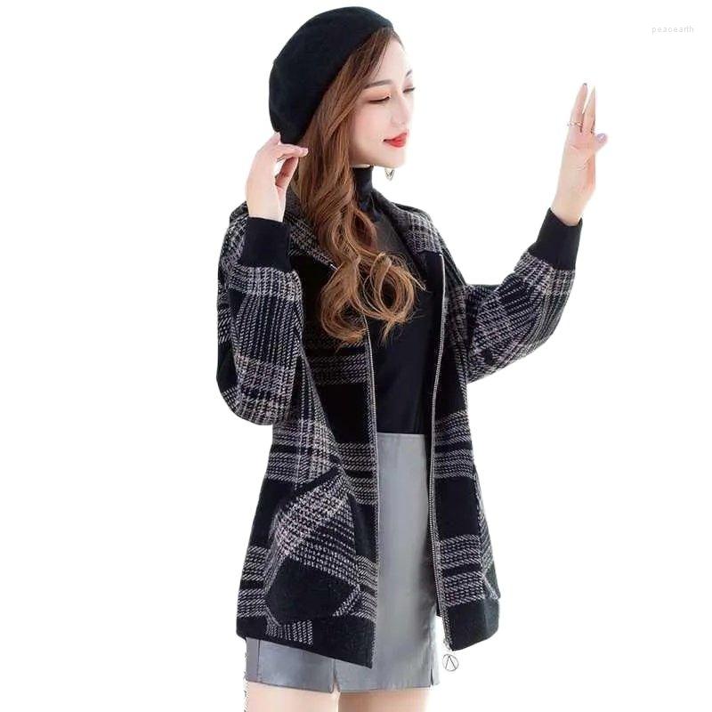 Women's Knits Short Plaid Coats 2023 Spring Autumn Loose Zipper Cardigan Hooded Collar Long Sleeve Pockets Warm Casual Women's Top, Black
Women's Knits Short Plaid Coats 2023 Spring Autumn Loose Zipper Cardigan Hooded Collar Long Sleeve Pockets Warm Casual Women's Top, Black