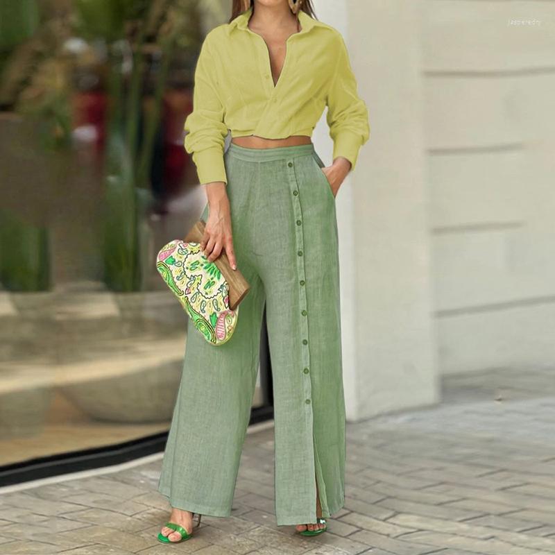 Women' Tracksuits Women Elegant Cotton Linen Outfits Fashion Turndown Collar Shirt & Button Long Pant Suit Casual Sleeve Solid Loose, 02 green
Women' Tracksuits Women Elegant Cotton Linen Outfits Fashion Turndown Collar Shirt & Button Long Pant Suit Casual Sleeve Solid Loose, 02 green