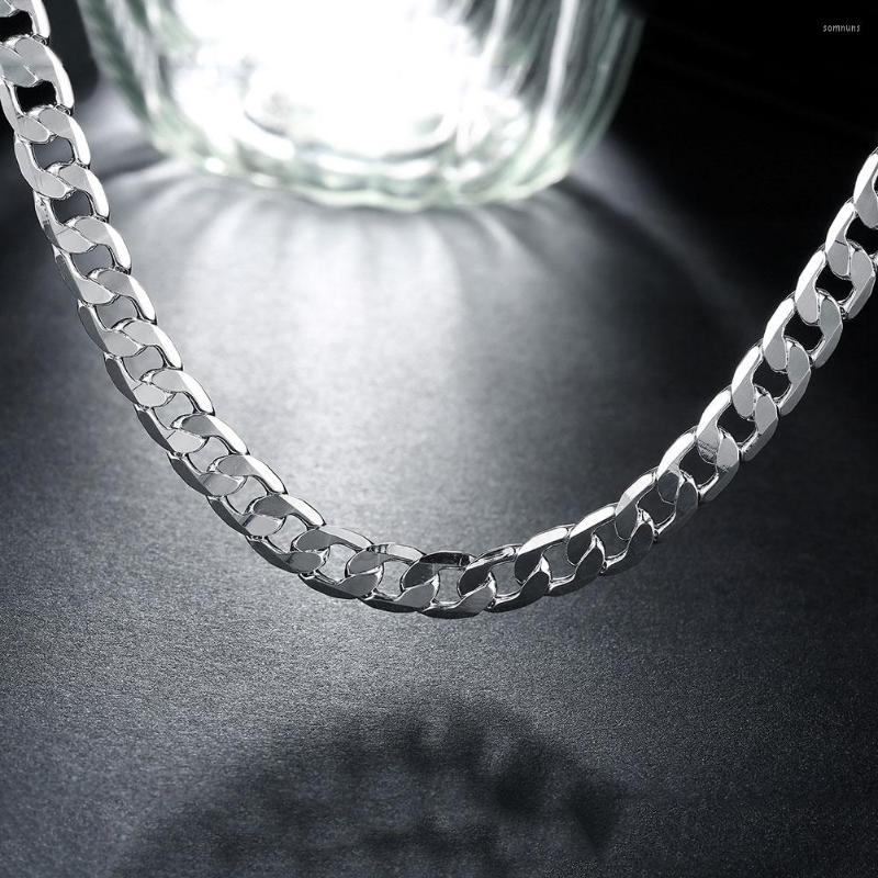 Chains 925 Sterling Silver Classic Men's 16-24 Inches 8MM Geometric Chain Necklace Fashion Party Wedding Accessories Jewelry Gifts
Chains 925 Sterling Silver Classic Men's 16-24 Inches 8MM Geometric Chain Necklace Fashion Party Wedding Accessories Jewelry Gifts