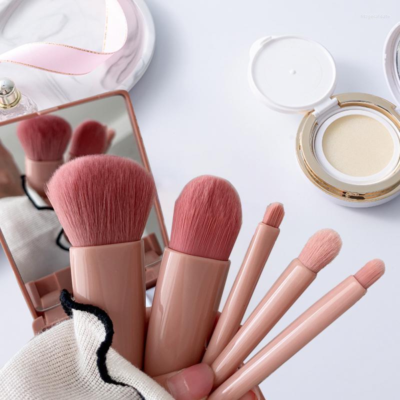 Makeup Brushes 5pcs Set Portable Multi-Function Short Handle Brush Kit Powder Foundation Plastic Case With Mirror
Makeup Brushes 5pcs Set Portable Multi-Function Short Handle Brush Kit Powder Foundation Plastic Case With Mirror