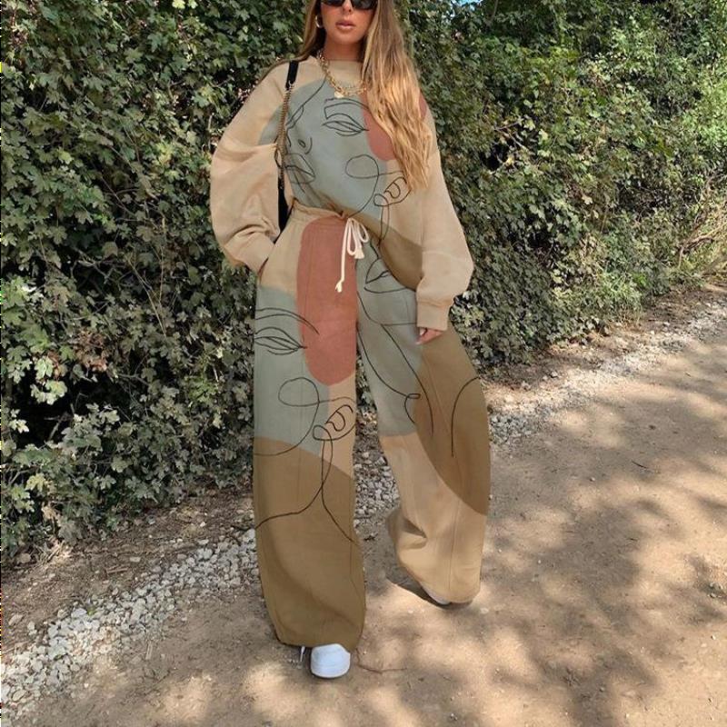 Down jacket Women's Tracksuits Designer Casual Round Neck Loose Print Basic Women Sweater Set Fashion Hoodies and Sweatpants Sets Xaqu
Down jacket Women's Tracksuits Designer Casual Round Neck Loose Print Basic Women Sweater Set Fashion Hoodies and Sweatpants Sets Xaqu