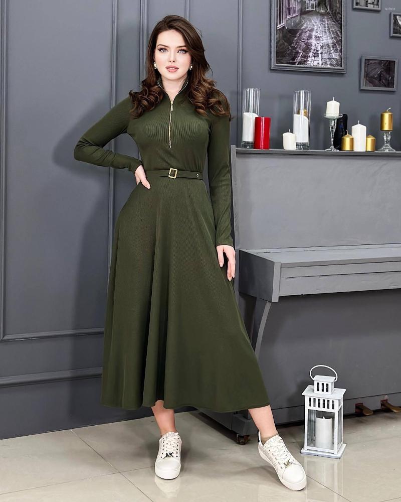 Casual Dresses 2023 Solid Color Slim High Waist Big Swing Early Spring Temperament Knitted Dress Long Sleeve Zipper Ankle Length, Black
Casual Dresses 2023 Solid Color Slim High Waist Big Swing Early Spring Temperament Knitted Dress Long Sleeve Zipper Ankle Length, Black