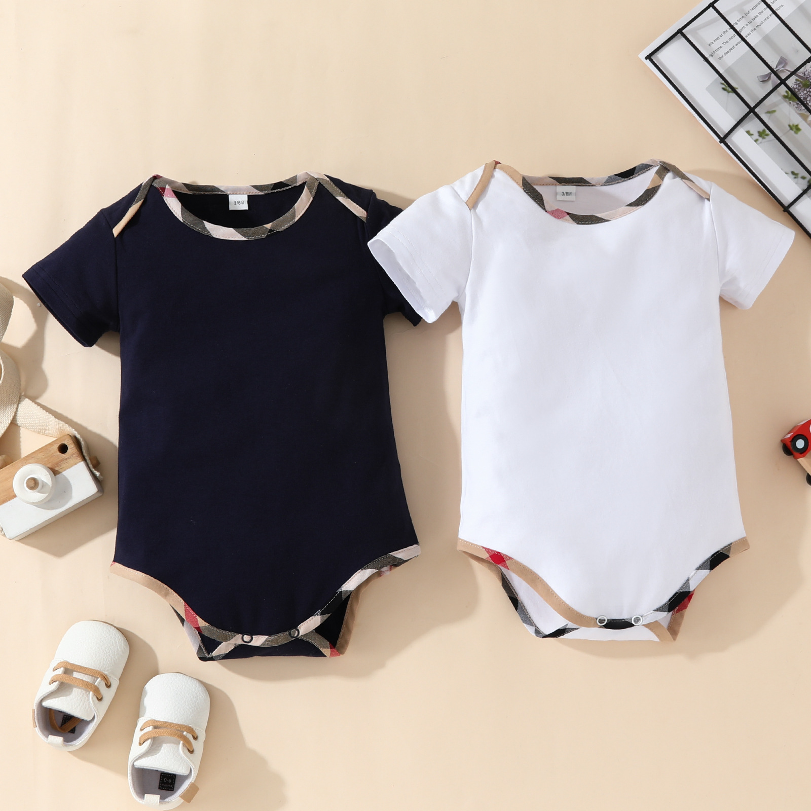 Summer Baby Boys girls Romper designer Fashion Plaid Short Sleeve Infant Jumpsuit Cute Lattice Newborn Cotton Casual Onesie S2169, White
Summer Baby Boys girls Romper designer Fashion Plaid Short Sleeve Infant Jumpsuit Cute Lattice Newborn Cotton Casual Onesie S2169, White