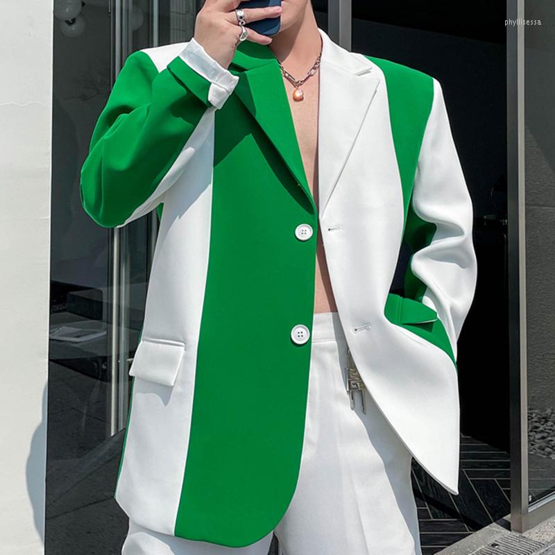 Men's Suits 2023 Party Club Stitching Contrast Hombre Jacket Stylish Single Button Fashion Green Patchwork Blazer Men, Black
Men's Suits 2023 Party Club Stitching Contrast Hombre Jacket Stylish Single Button Fashion Green Patchwork Blazer Men, Black