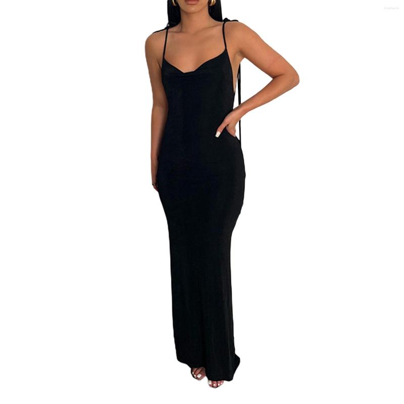 Casual Dresses Women Open Back Slip Dress Solid Color Spaghetti Strap Floor Length Skirt Black/ Beige/ Blue
Casual Dresses Women Open Back Slip Dress Solid Color Spaghetti Strap Floor Length Skirt Black/ Beige/ Blue