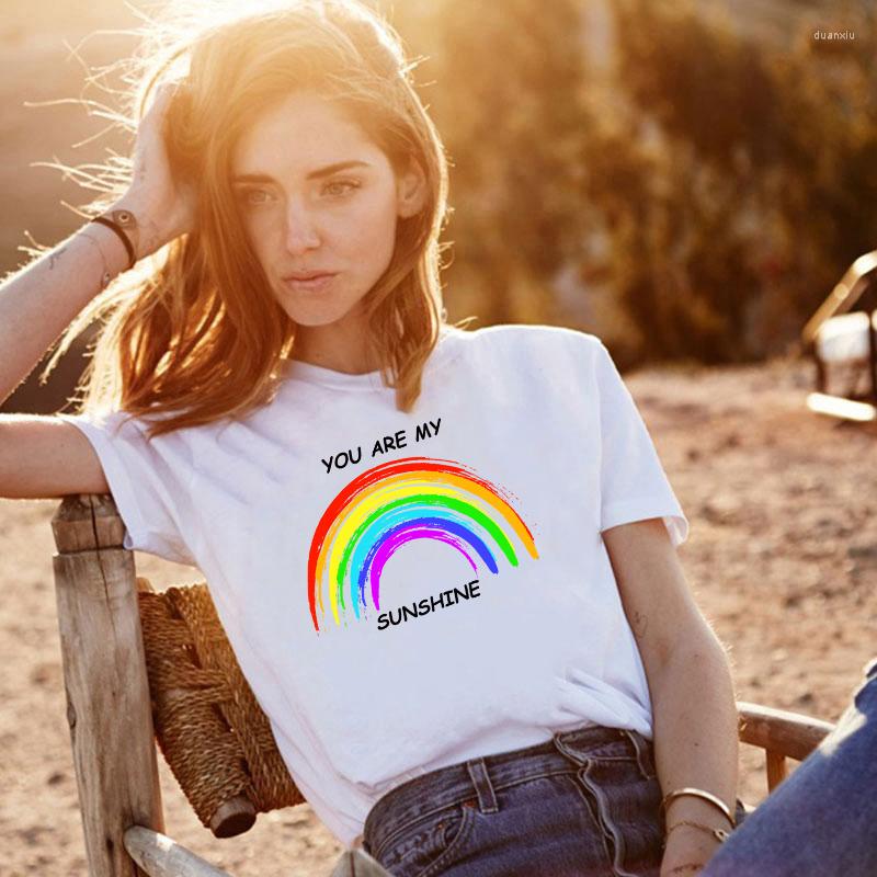 Women' T Shirts Women T-Shirt Summer Short Sleeve Tops Tee You Are My Sunshine Rainbow Print O-Neck Female Harajuku Shirt Ladies
Women' T Shirts Women T-Shirt Summer Short Sleeve Tops Tee You Are My Sunshine Rainbow Print O-Neck Female Harajuku Shirt Ladies