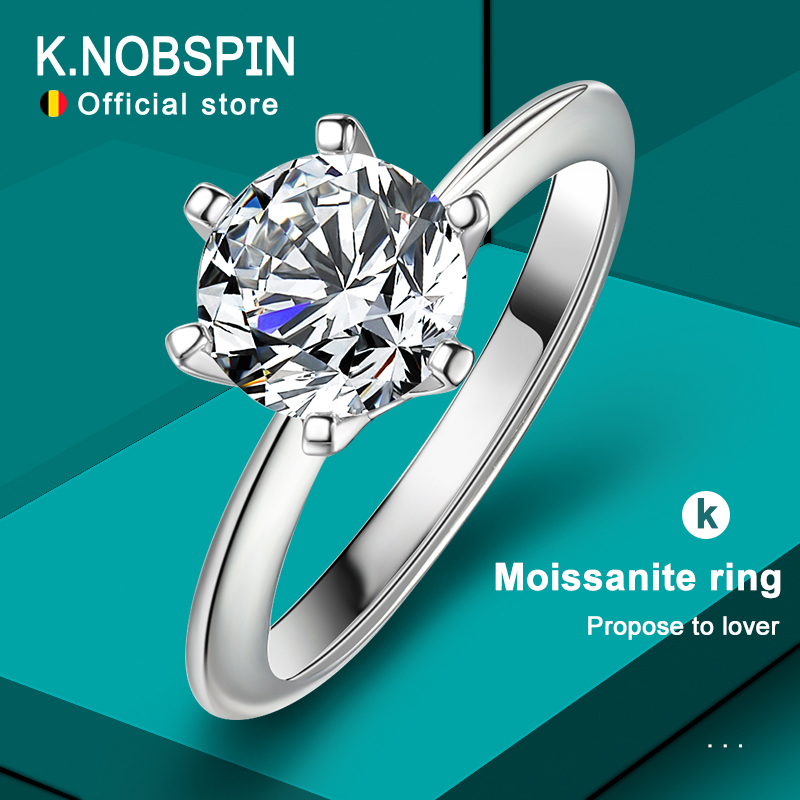 Wedding Rings Knobspin Original 925 Sterling Silver Ring Diamonds with Certificate Fine Jewelry Engagement for Women 230313
Wedding Rings Knobspin Original 925 Sterling Silver Ring Diamonds with Certificate Fine Jewelry Engagement for Women 230313