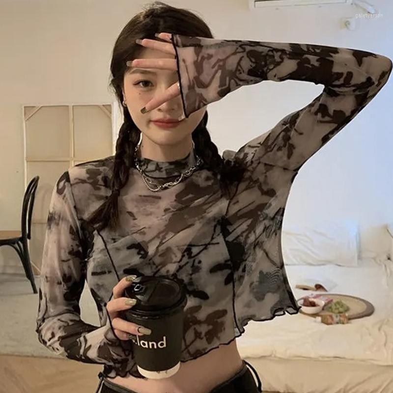 Women's T Shirts Women Abstract Print Crop Tops 2023Fashion Summer Long Sleeve Crew Neck Sheer Mesh See-through Lettuce Trim Perspective, 4252-a
Women's T Shirts Women Abstract Print Crop Tops 2023Fashion Summer Long Sleeve Crew Neck Sheer Mesh See-through Lettuce Trim Perspective, 4252-a