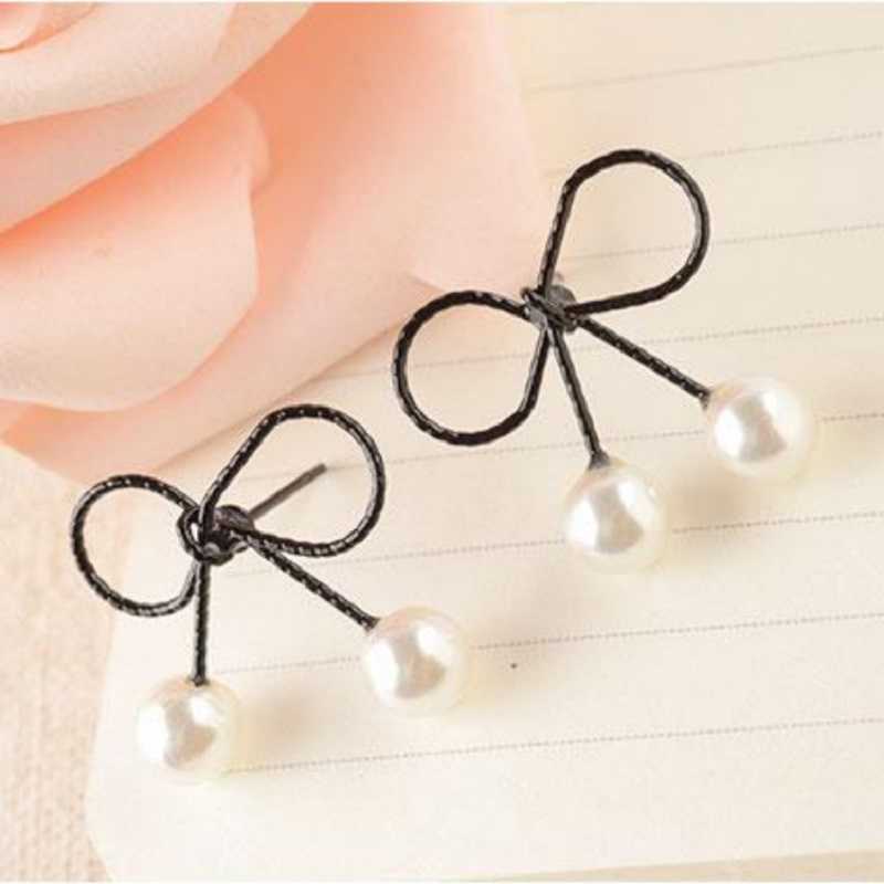 Dangle Chandelier Korean Version Of Cute Mini Metal Earrings Female Short Black Short Bow Pearl Earrings Student Earrings G230313
Dangle Chandelier Korean Version Of Cute Mini Metal Earrings Female Short Black Short Bow Pearl Earrings Student Earrings G230313