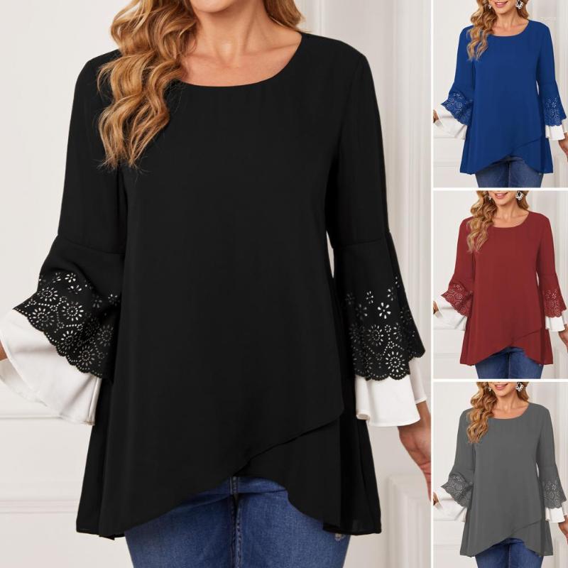 Women's Blouses Women Sweatshirt Hollow Out Round Neck Pullover Top Irregular Design Elastic Three-quarter Sleeve Lady, Blue
Women's Blouses Women Sweatshirt Hollow Out Round Neck Pullover Top Irregular Design Elastic Three-quarter Sleeve Lady, Blue