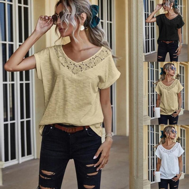 Women's T Shirts S!!Women T-shirt Lace V Neck Summer Short Sleeve Loose Top For Dating, Black
Women's T Shirts S!!Women T-shirt Lace V Neck Summer Short Sleeve Loose Top For Dating, Black