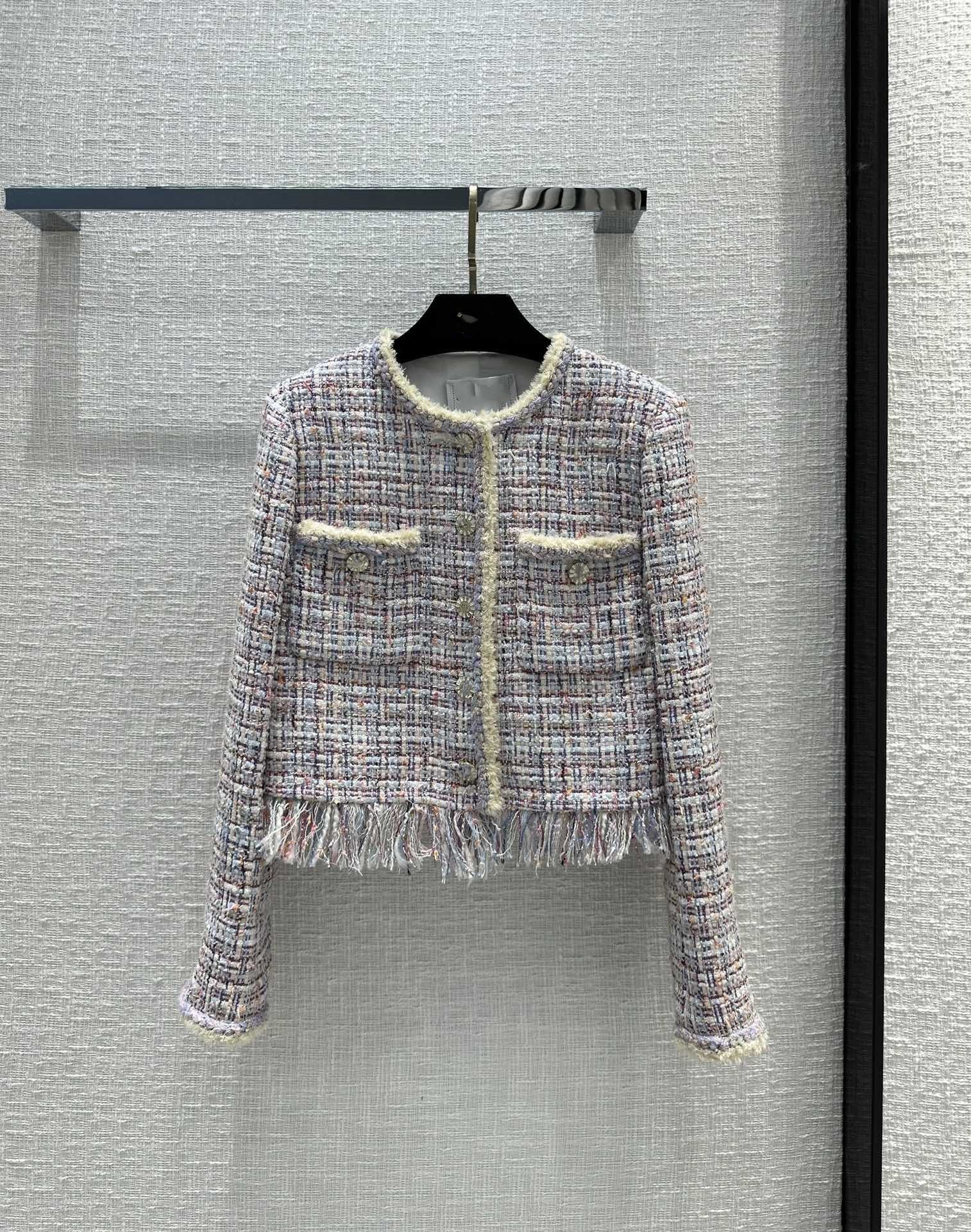 Women's Jackets 2023 European fashion early spring new product, fresh blue pink ribbon woven soft tweed, handmade woolen whisker hem, craft short coat, Multi
Women's Jackets 2023 European fashion early spring new product, fresh blue pink ribbon woven soft tweed, handmade woolen whisker hem, craft short coat, Multi