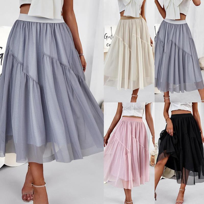 Skirts All-match Fashion Soft Mesh Skirt Elastic High Waist Tutu Pleated Midi Long Saias Faldas Jupe Femme RS018, Black
Skirts All-match Fashion Soft Mesh Skirt Elastic High Waist Tutu Pleated Midi Long Saias Faldas Jupe Femme RS018, Black