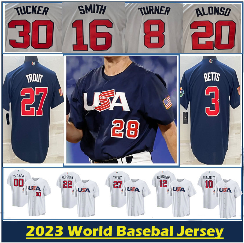 Team USA 2023 World Baseball Classic WBC Baseball Jerseys Mike Trout Nolan Arenado Pete Alonso Kyle Schwarber Tim Anderson Mookie Betts Clayton Men Women, Blue
Team USA 2023 World Baseball Classic WBC Baseball Jerseys Mike Trout Nolan Arenado Pete Alonso Kyle Schwarber Tim Anderson Mookie Betts Clayton Men Women, Blue