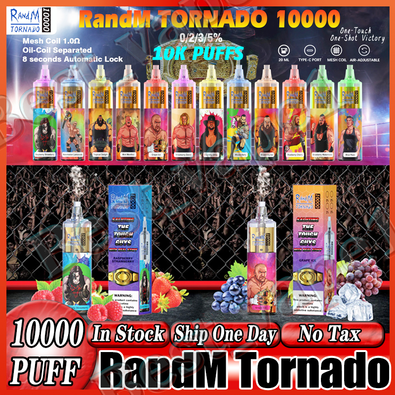 Original RandM Tornado Puffs 10000 Disposable Vape Pen E Cigarette Rechargeable 1100mAh Battery Airflow Control Mesh Coil 20ml 10K Big Vapor Kit 24 Flavors
Original RandM Tornado Puffs 10000 Disposable Vape Pen E Cigarette Rechargeable 1100mAh Battery Airflow Control Mesh Coil 20ml 10K Big Vapor Kit 24 Flavors