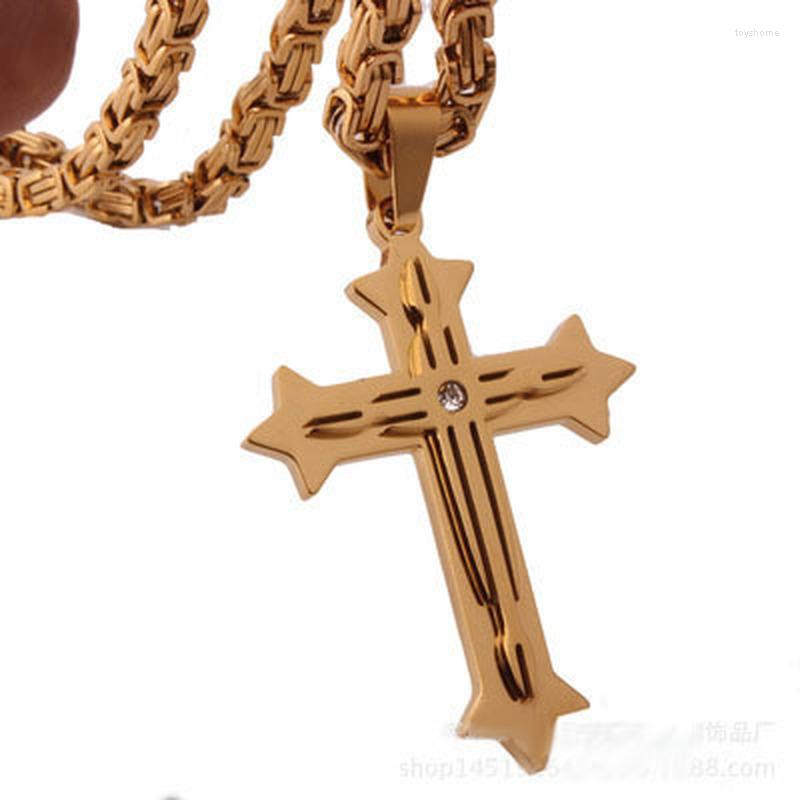 Pendant Necklaces Stainless Steel Cross Necklace For Men With Zircon Double Layered Jewelry Gift
Pendant Necklaces Stainless Steel Cross Necklace For Men With Zircon Double Layered Jewelry Gift