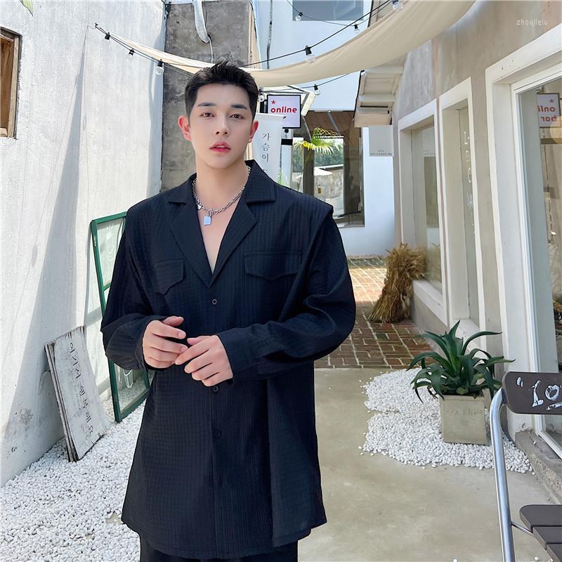 Men's Casual Shirts Long Sleeve Men Shirt Cuban Collar Luxury With Shoulder Pads Loose Oversize Blouse Korean Streetwear Mens Designer, Black
Men's Casual Shirts Long Sleeve Men Shirt Cuban Collar Luxury With Shoulder Pads Loose Oversize Blouse Korean Streetwear Mens Designer, Black