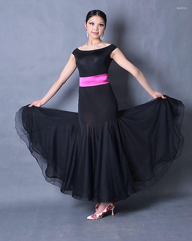 Stage Wear Adult Black Modern Tango Dress With Belt Sleeveless Standard Ballroom Cotton Womens Dance Competition Dresses
Stage Wear Adult Black Modern Tango Dress With Belt Sleeveless Standard Ballroom Cotton Womens Dance Competition Dresses