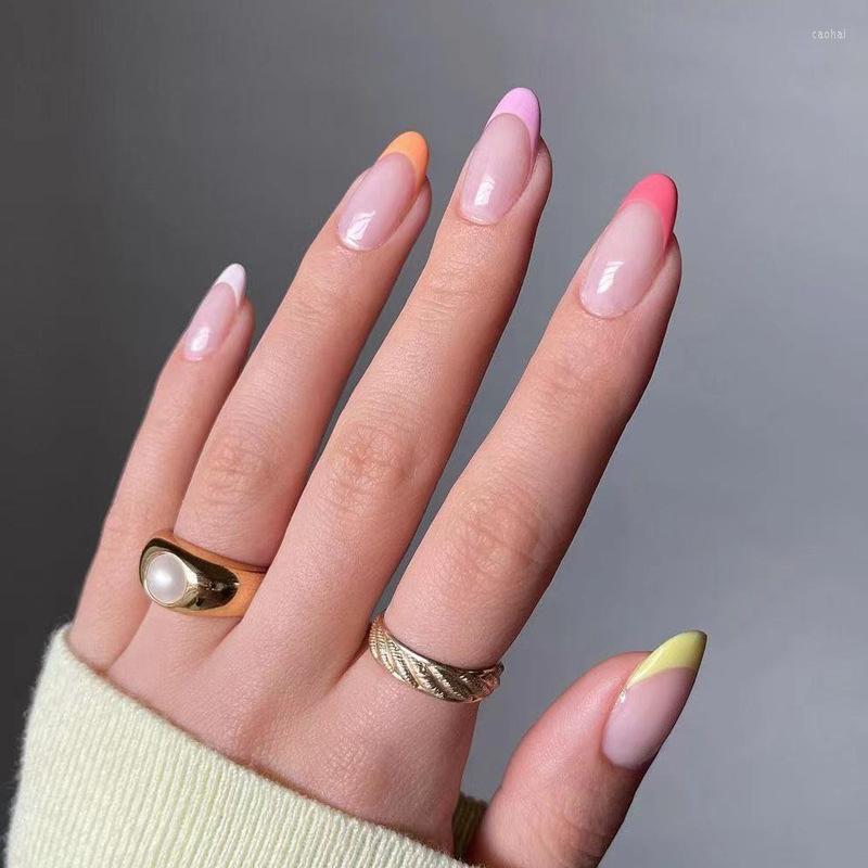 False Nails 24Pcs Colorful Stiletto Fake Nail Tips French Wearable Almond Full Cover Acrylic Pointed Head Press On Manicure, 108
False Nails 24Pcs Colorful Stiletto Fake Nail Tips French Wearable Almond Full Cover Acrylic Pointed Head Press On Manicure, 108