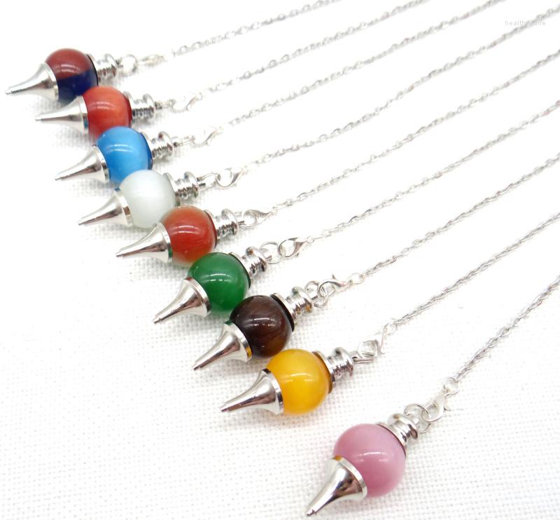 Pendant Necklaces Sell Divination Pendulum For Dowsing Natural Stone Tiger Eye Quartz Crystal Circle Cone Charm Pendule
Pendant Necklaces Sell Divination Pendulum For Dowsing Natural Stone Tiger Eye Quartz Crystal Circle Cone Charm Pendule