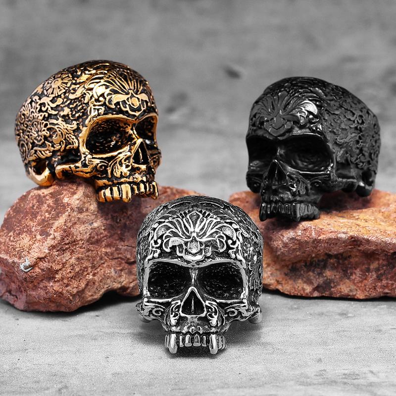 Cluster Rings Vintage Carved Skull Stainless Steel Mens Punk Gothic Halloween For Male Boyfriend Biker Jewelry Creativity Gift WholesaleClus
Cluster Rings Vintage Carved Skull Stainless Steel Mens Punk Gothic Halloween For Male Boyfriend Biker Jewelry Creativity Gift WholesaleClus