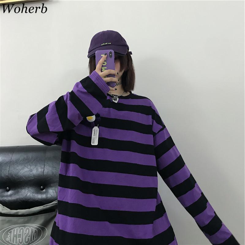 Women's Hoodies & Sweatshirts Woherb Harajuku Women Vintage Purple Striped Sweatshirt 2023 Autumn Korean Loose Long Sleeve Shirts Gothic Str
Women's Hoodies & Sweatshirts Woherb Harajuku Women Vintage Purple Striped Sweatshirt 2023 Autumn Korean Loose Long Sleeve Shirts Gothic Str