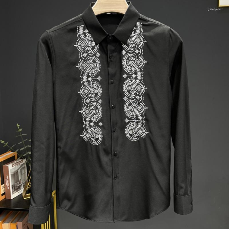 Men's Casual Shirts Baroque Court Embroidery Pattern Slim Fit Men Dress Blusa Streetwear Social Clothes Camisa Masculina 2023 Fall Shirt, Black
Men's Casual Shirts Baroque Court Embroidery Pattern Slim Fit Men Dress Blusa Streetwear Social Clothes Camisa Masculina 2023 Fall Shirt, Black