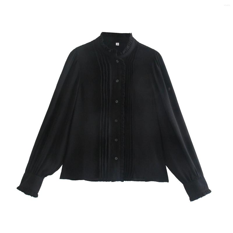 Women's Blouses Spring Women's Ruffle Decoration Solid Color Loose Fashion Shirt, Black
Women's Blouses Spring Women's Ruffle Decoration Solid Color Loose Fashion Shirt, Black