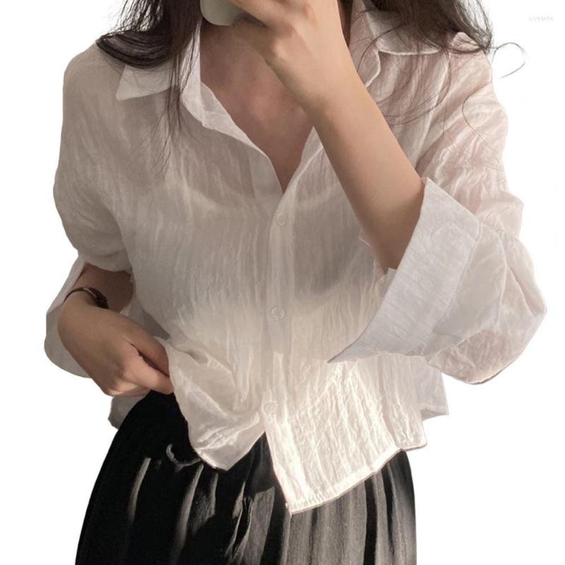Women' Blouses Blouse Women Elegant Lapel Long Sleeves Buttons Placket Shirt Spring Solid Color Pleated Top Blusas 2023, Blue
Women' Blouses Blouse Women Elegant Lapel Long Sleeves Buttons Placket Shirt Spring Solid Color Pleated Top Blusas 2023, Blue