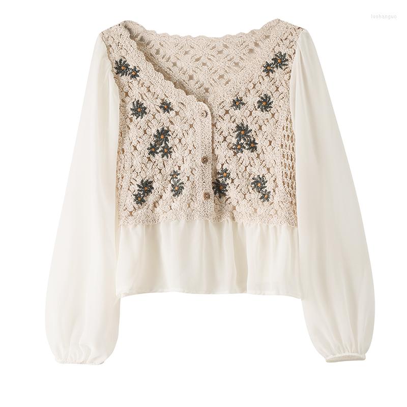 Women' Blouses Style French Chiffon Floral Shirt Female Fried Street High-end Blouse Design Sense Niche Blusa Mujer, W1
Women' Blouses Style French Chiffon Floral Shirt Female Fried Street High-end Blouse Design Sense Niche Blusa Mujer, W1