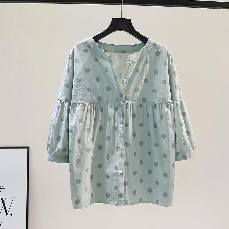 Women's Blouses Printed Polka Dot Shirt Women's Spring And Summer Round Neck Three-quarter Sleeve Fashion Casual Loose Korean, Yellow
Women's Blouses Printed Polka Dot Shirt Women's Spring And Summer Round Neck Three-quarter Sleeve Fashion Casual Loose Korean, Yellow
