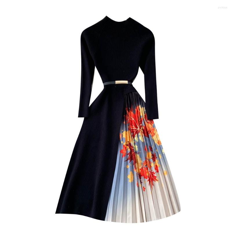 Casual Dresses ZCWXM Party Dress Women Spring Long Sleeve Streetwear A-line With Belt Design Splice Gradient Print Pleated Knit, Black-orange
Casual Dresses ZCWXM Party Dress Women Spring Long Sleeve Streetwear A-line With Belt Design Splice Gradient Print Pleated Knit, Black-orange