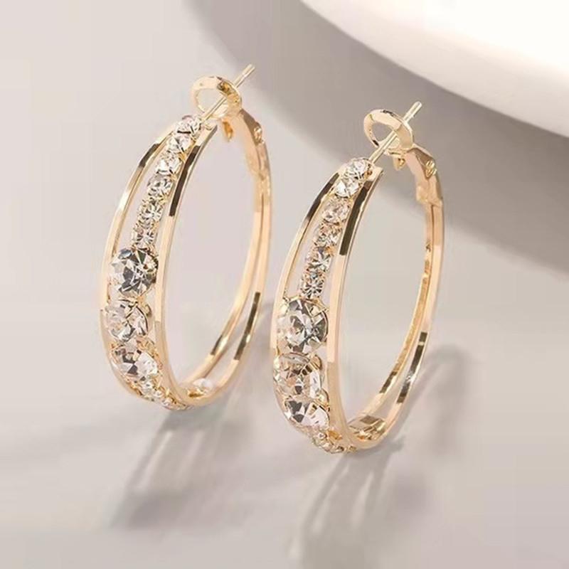 Hoop Earrings & Huggie Rhinestone Inlaid Large Ring European And American Personalized EarringsHoop
Hoop Earrings & Huggie Rhinestone Inlaid Large Ring European And American Personalized EarringsHoop