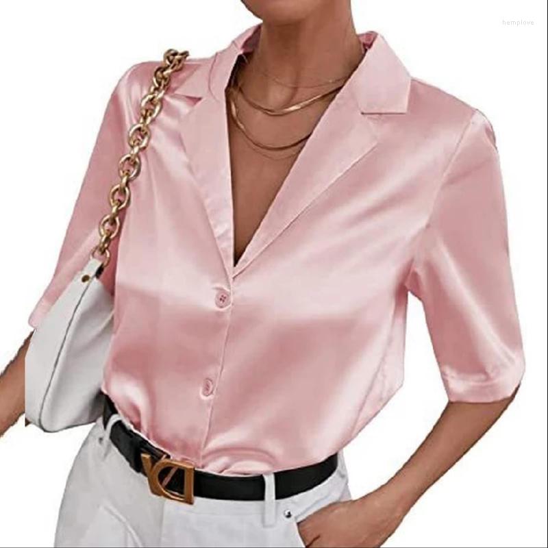 Women' Blouses Short Sleeve Satin Blouse Women 2023 Summer Notched White Silk Shirt Elegant Office Lady Simple Button Up Casual Shirts, Green
Women' Blouses Short Sleeve Satin Blouse Women 2023 Summer Notched White Silk Shirt Elegant Office Lady Simple Button Up Casual Shirts, Green