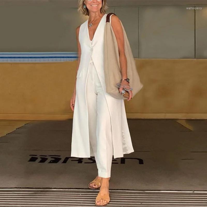 Women' Tracksuits Elegant V-neck Long Vest Cardigan And Pants Outfits Women Casual Sleeveless Solid Suits Fashion Button Loose Two Piece, 01 white
Women' Tracksuits Elegant V-neck Long Vest Cardigan And Pants Outfits Women Casual Sleeveless Solid Suits Fashion Button Loose Two Piece, 01 white