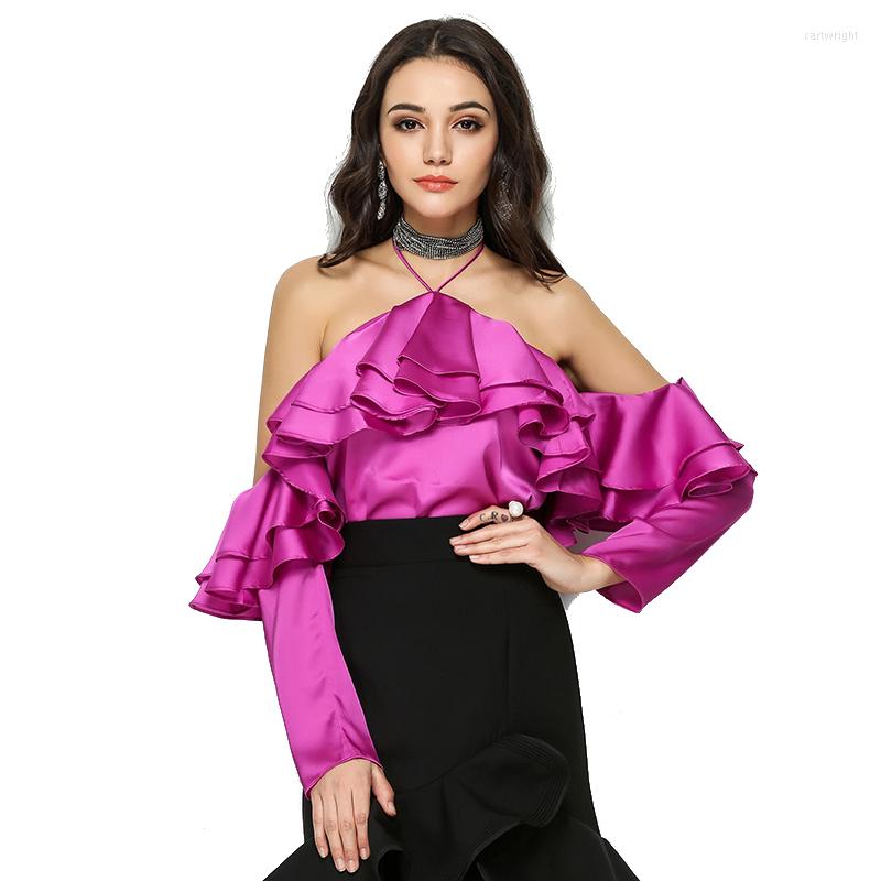 Women' Blouses HStar Spring Women Sexy Satin Slash Neck Shirt Solid Backless Ladies Ruffles Blusas Halter Full Sleeve Blouse, Black
Women' Blouses HStar Spring Women Sexy Satin Slash Neck Shirt Solid Backless Ladies Ruffles Blusas Halter Full Sleeve Blouse, Black