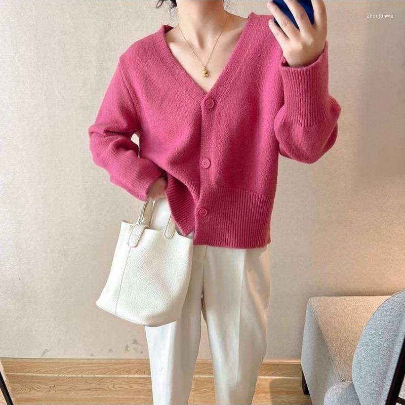 Women's Knits 2023 Spring Autumn Korean Short Sweater Coat Women's Knitted Cardigan Long Sleeve V Neck Knitwear Women Top, Rose
Women's Knits 2023 Spring Autumn Korean Short Sweater Coat Women's Knitted Cardigan Long Sleeve V Neck Knitwear Women Top, Rose