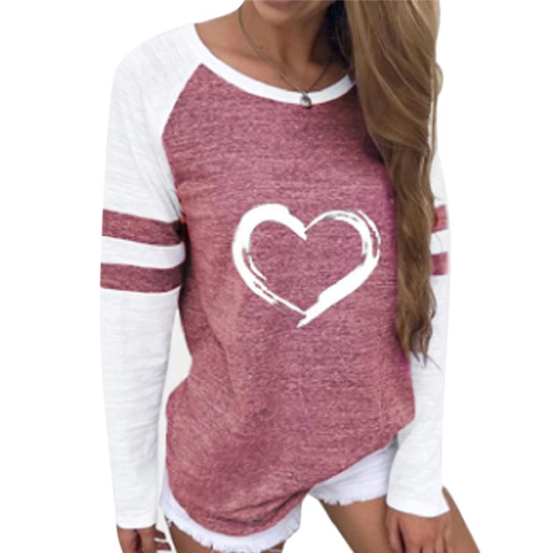 Women' T Shirts Female T-shirts Vintage Fashion Basic Loose Tops Tees O Neck Long Sleeve Heart Print Tee Autumn Casual Patchwork Tshi, Black
Women' T Shirts Female T-shirts Vintage Fashion Basic Loose Tops Tees O Neck Long Sleeve Heart Print Tee Autumn Casual Patchwork Tshi, Black
