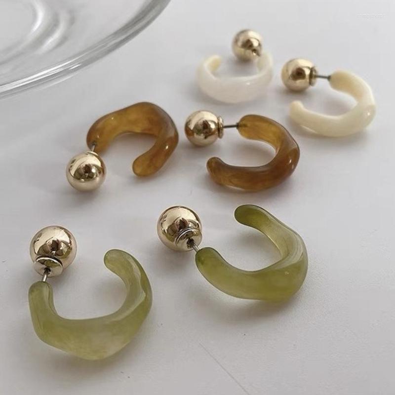 Hoop Earrings VSnow Minimalist Irregular C Shape Resin Earring For Women Fantasy Gold Round Bead 5color Jewelry Pendientes
Hoop Earrings VSnow Minimalist Irregular C Shape Resin Earring For Women Fantasy Gold Round Bead 5color Jewelry Pendientes