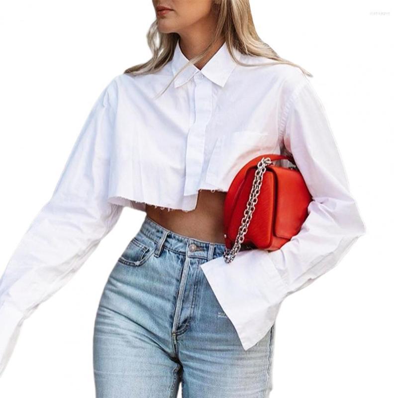 Women' Blouses Shirts Flare-sleeve Crop Tops Solid Color Lady Shirt Asymmetry All Match White/Black Stylish Blusas Women
Women' Blouses Shirts Flare-sleeve Crop Tops Solid Color Lady Shirt Asymmetry All Match White/Black Stylish Blusas Women