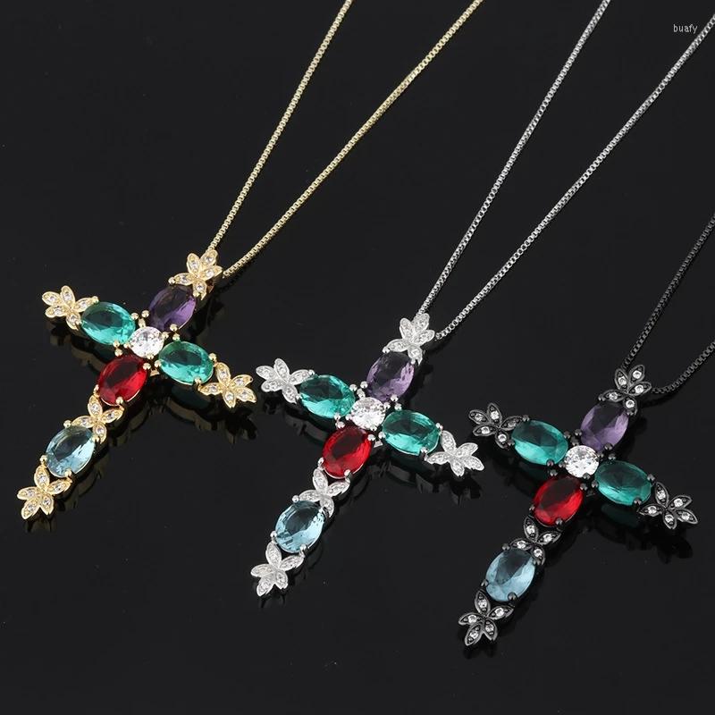 Pendant Necklaces EYIKA Bohemian Copper Cross Gold Black Necklace Zircon Glass Mix Color Flower Choker For Women Statement Jewelry
Pendant Necklaces EYIKA Bohemian Copper Cross Gold Black Necklace Zircon Glass Mix Color Flower Choker For Women Statement Jewelry